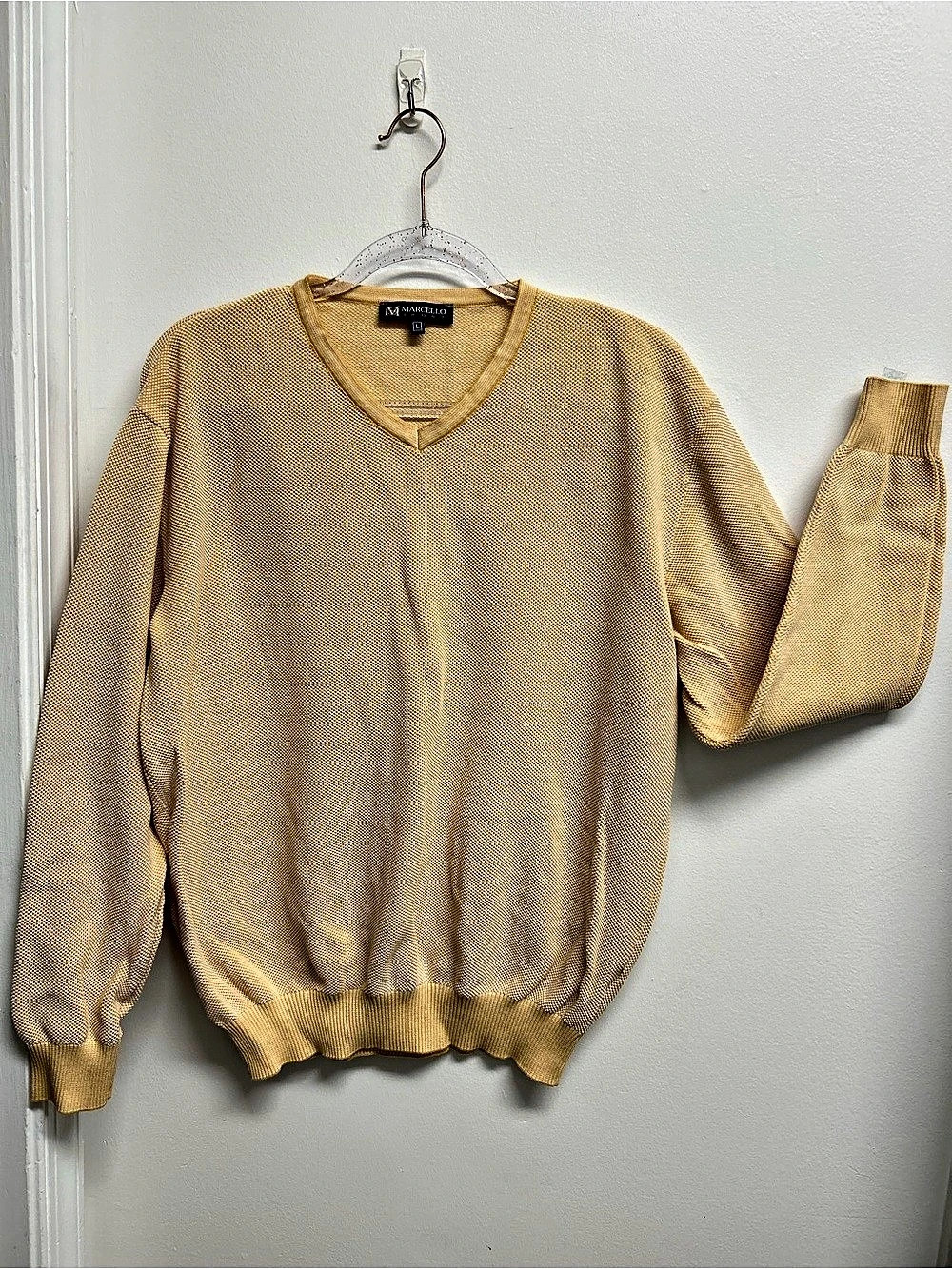 Marcello Men's Cotton V-Neck Sweater Size Large